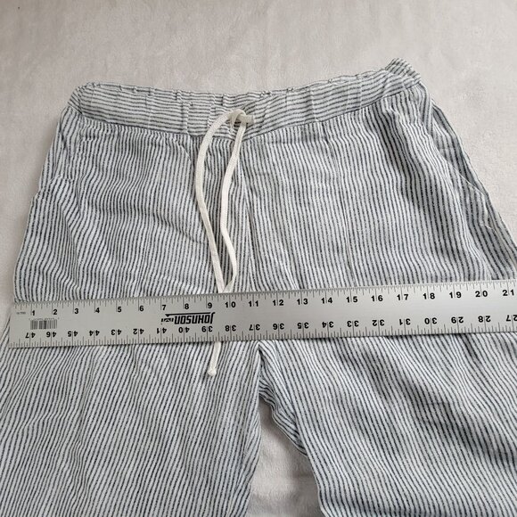 Hard Tail Forever Womens Striped Wide-Leg Drawstring Pants Medium Blue/White - Picture 6 of 11